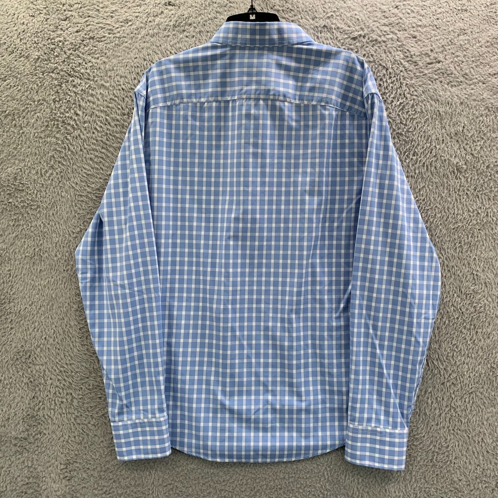 UNTUCKit Shirt Mens Size XL Button Up Plaid Extra Large Slim Fit Nylon Blue* - Picture 2 of 8